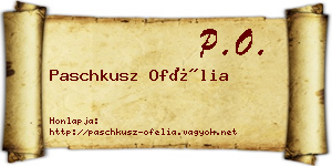 Paschkusz Ofélia névjegykártya